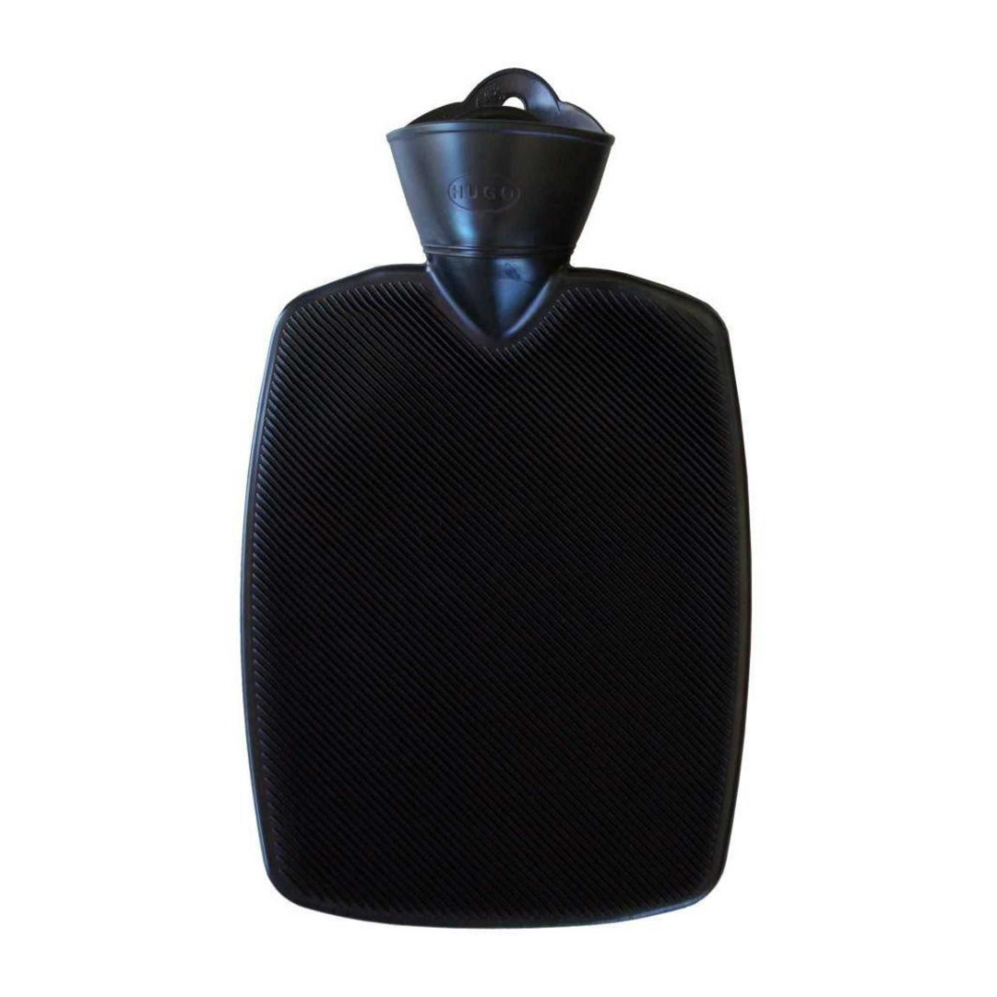 1.8 Litre Part Ribbed Black Hot Water Bottle (rubberless)