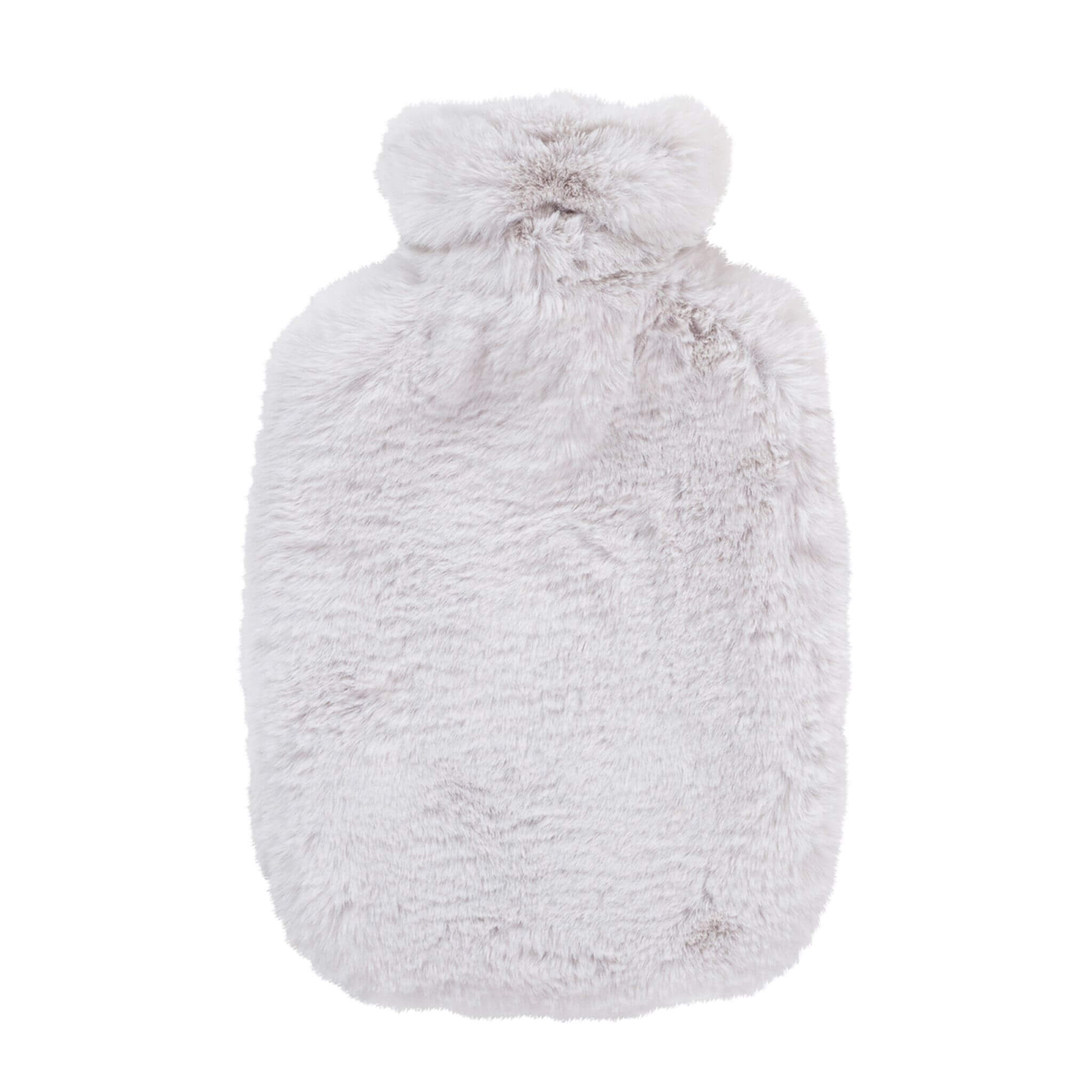 2 Litre Fashy Hot Water Bottle with Ice Grey Extra Soft Plush Cover