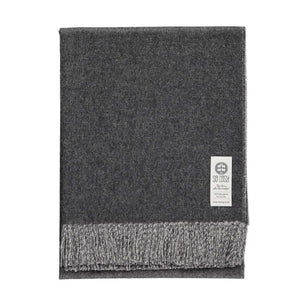 Charcoal and Light Grey Alpaca Emery Throw (180cm x 130cm)