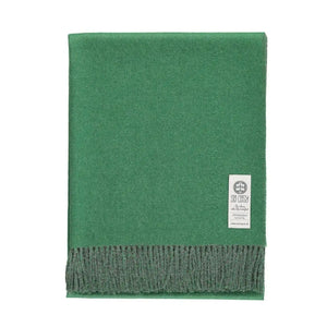 Forest Green and Grey Baby Alpaca Emery Throw (180cm x 130cm)