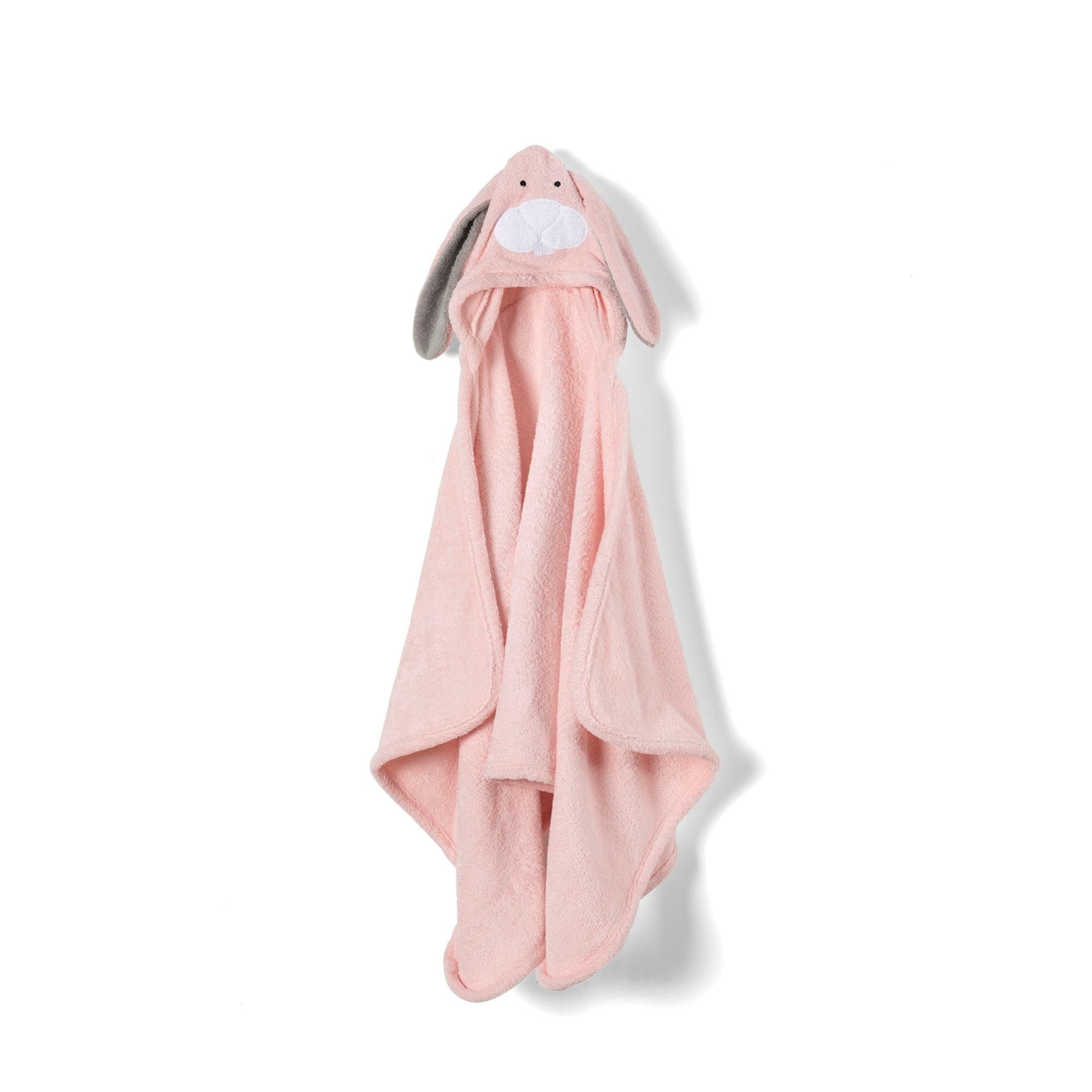 Luxurious 100% Pure Cotton Pink Bunny Hooded Towel Bathrobe For Children