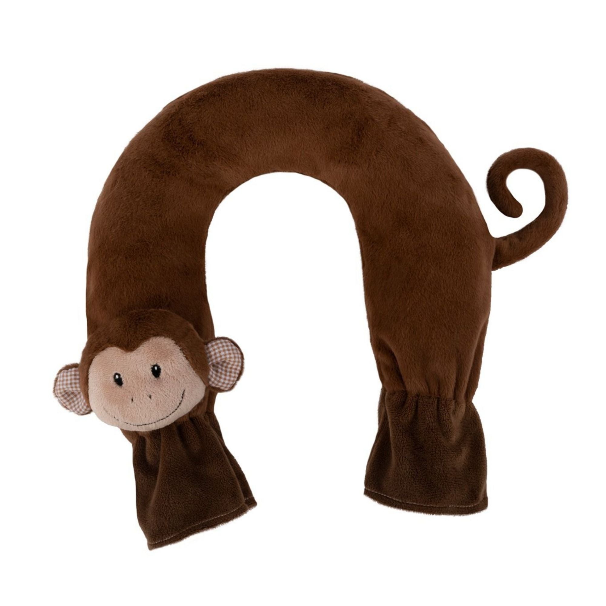 Neck Hot Water Bottle with Brown Monkey Fleece Cover