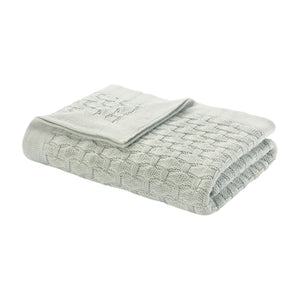 Seafoam 100% Cotton Ponte Vecchio Knit Throw (170cm x 130cm)