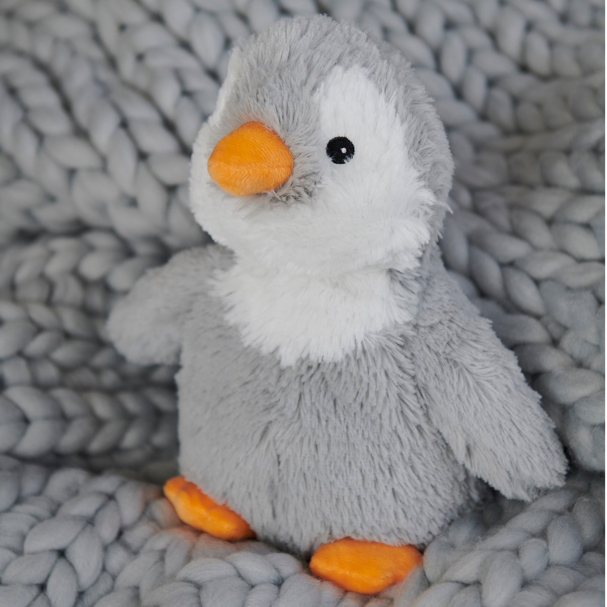 Cozy Plush Grey Penguin Microwave Animal Toy