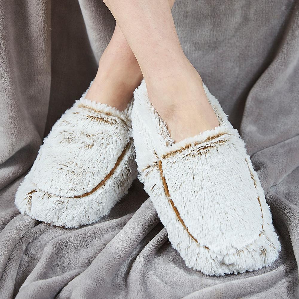 Luxury Heatable Marshmallow Beige Cozy Body Slippers