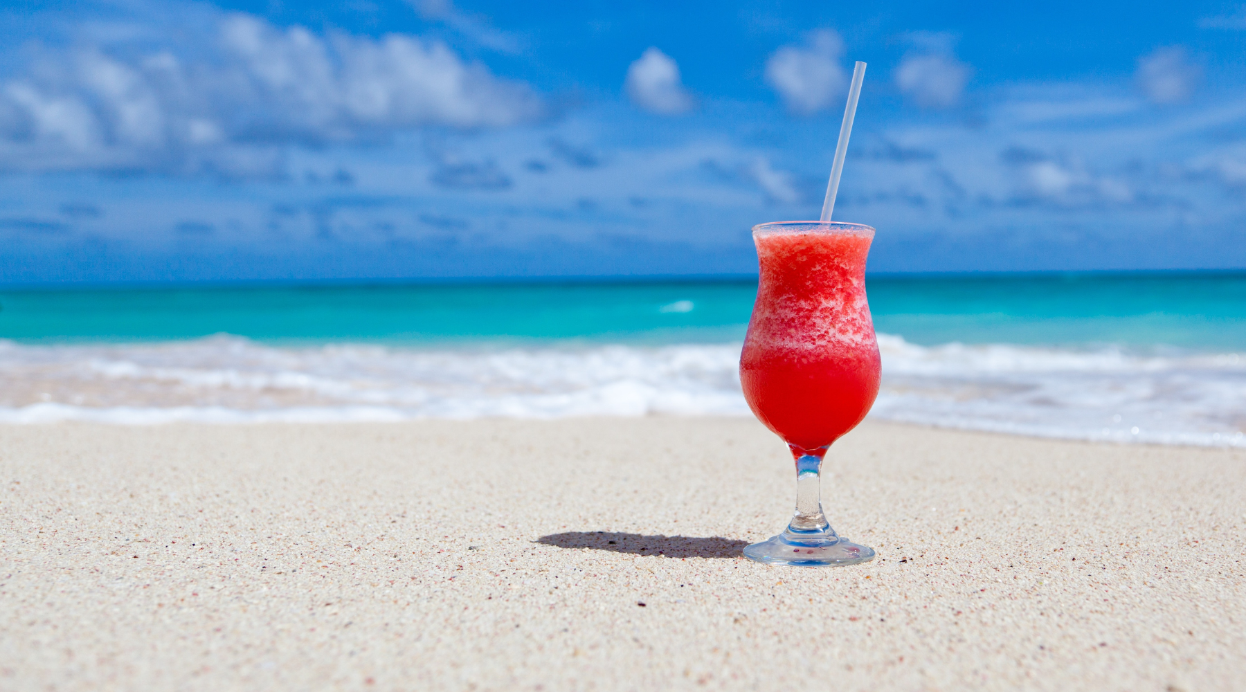 Drink on beautiful beach