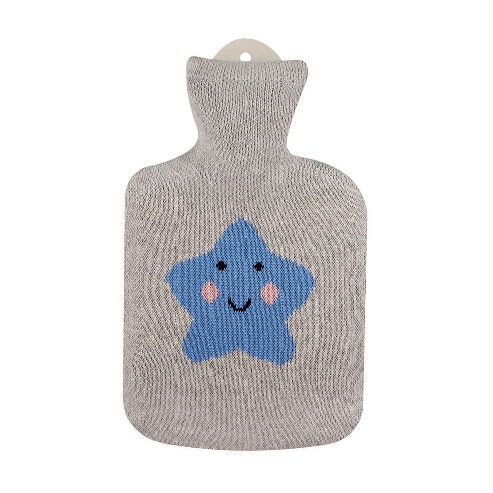 0.8 Litre Sanger Hot Water Bottle with Knitted Cotton Star Cover