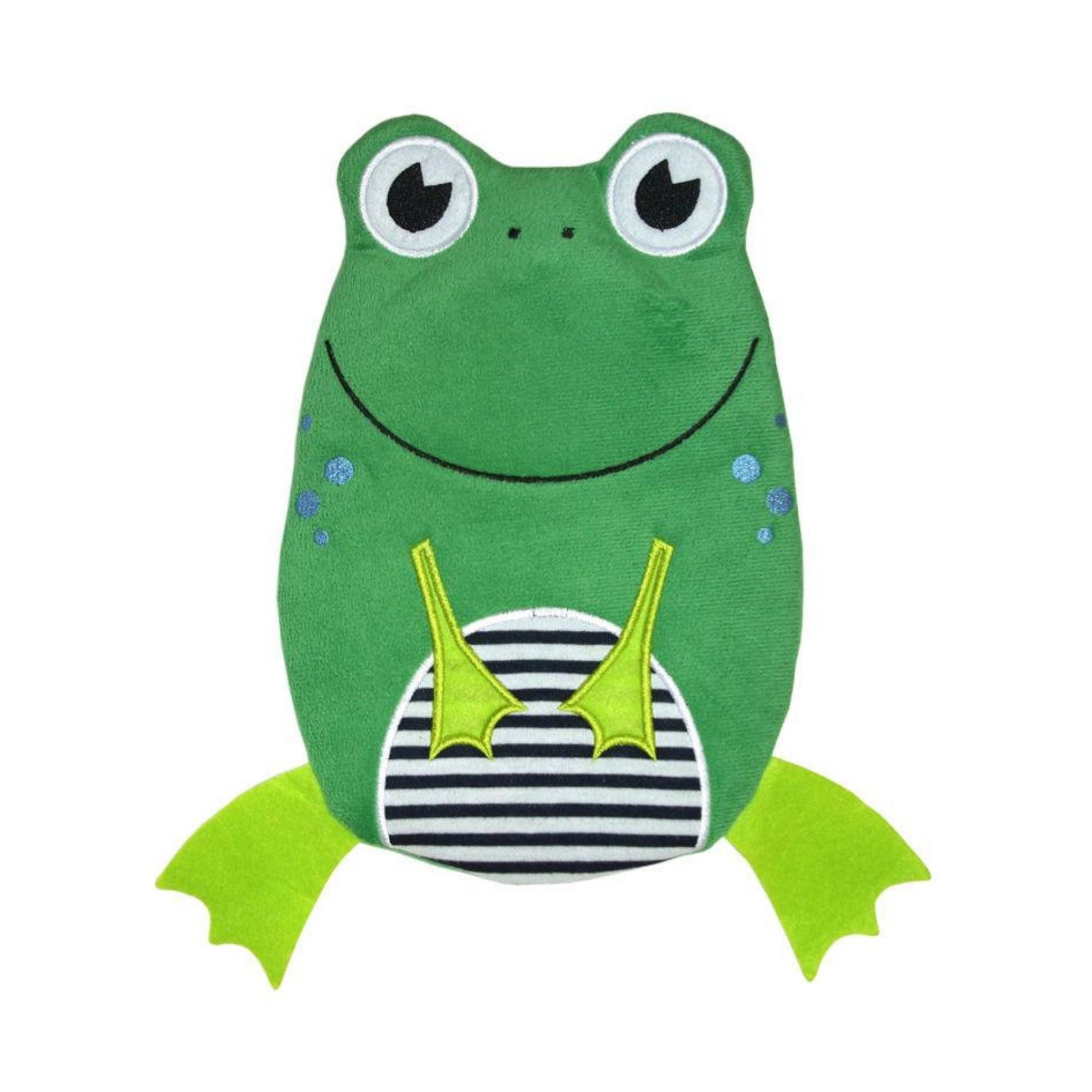 0.8 Litre Eco Hot Water Bottle with Frog Cover - Front