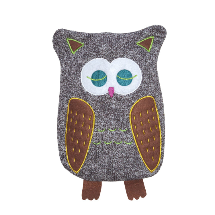 0.8 Litre Eco Hot Water Bottle with Owl Cover (rubberless)