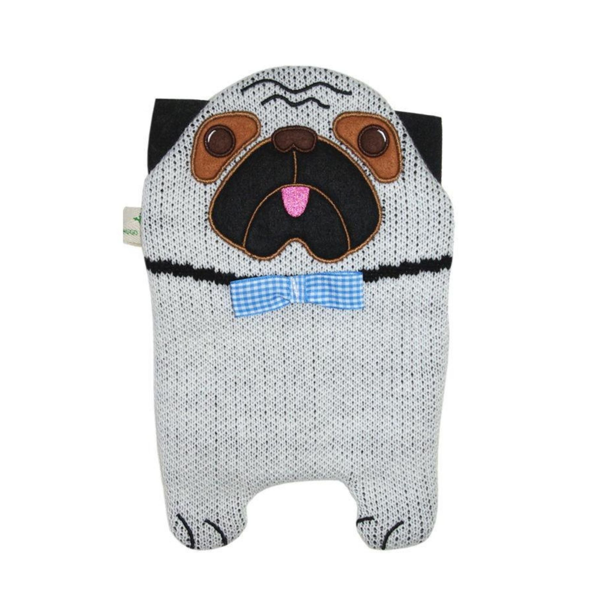 0.8 Litre Eco Hot Water Bottle with Pug Cover Front