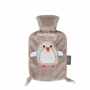 0.8 Litre Fashy Hot Water Bottle with Penguin Plush Cover