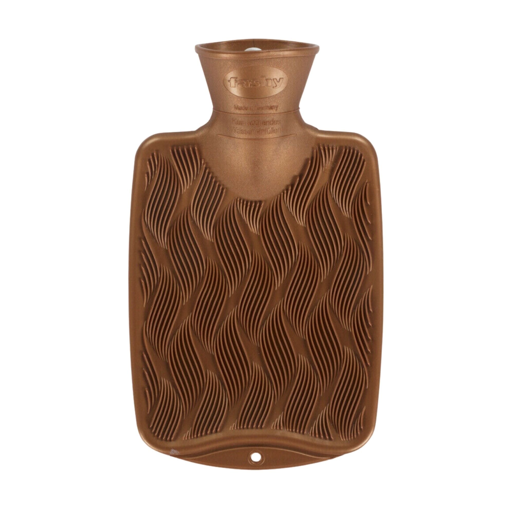 0.8 Litre Gold 3D Wave Surface Pattern Fashy Hot Water Bottle