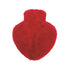 1 Litre Heart Shaped Hot Water Bottle with Fire Red Long Hair Faux Fur Cover (rubberless)
