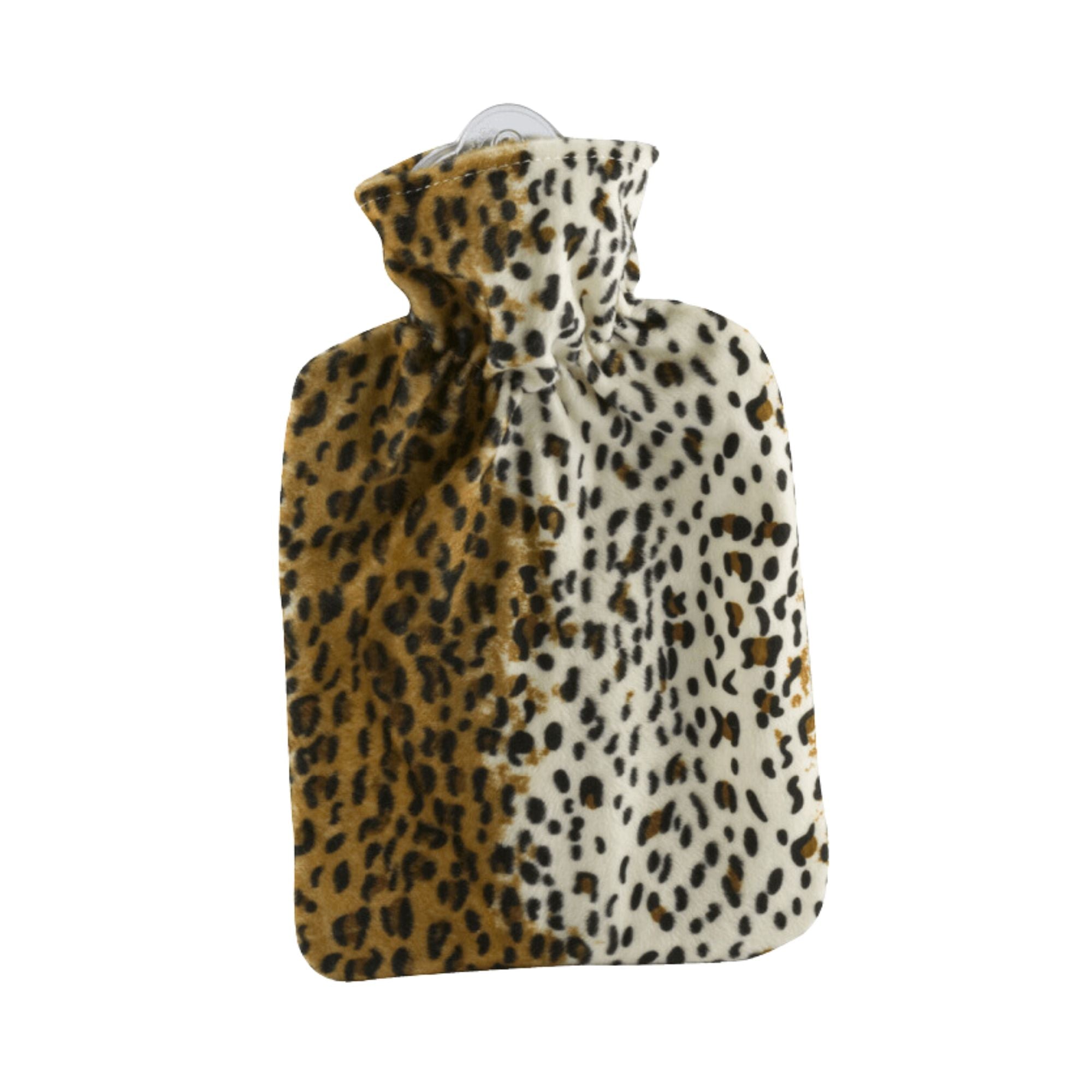 1.8 Litre Classic Hot Water Bottle with Leopard Pattern Cover (rubberless)