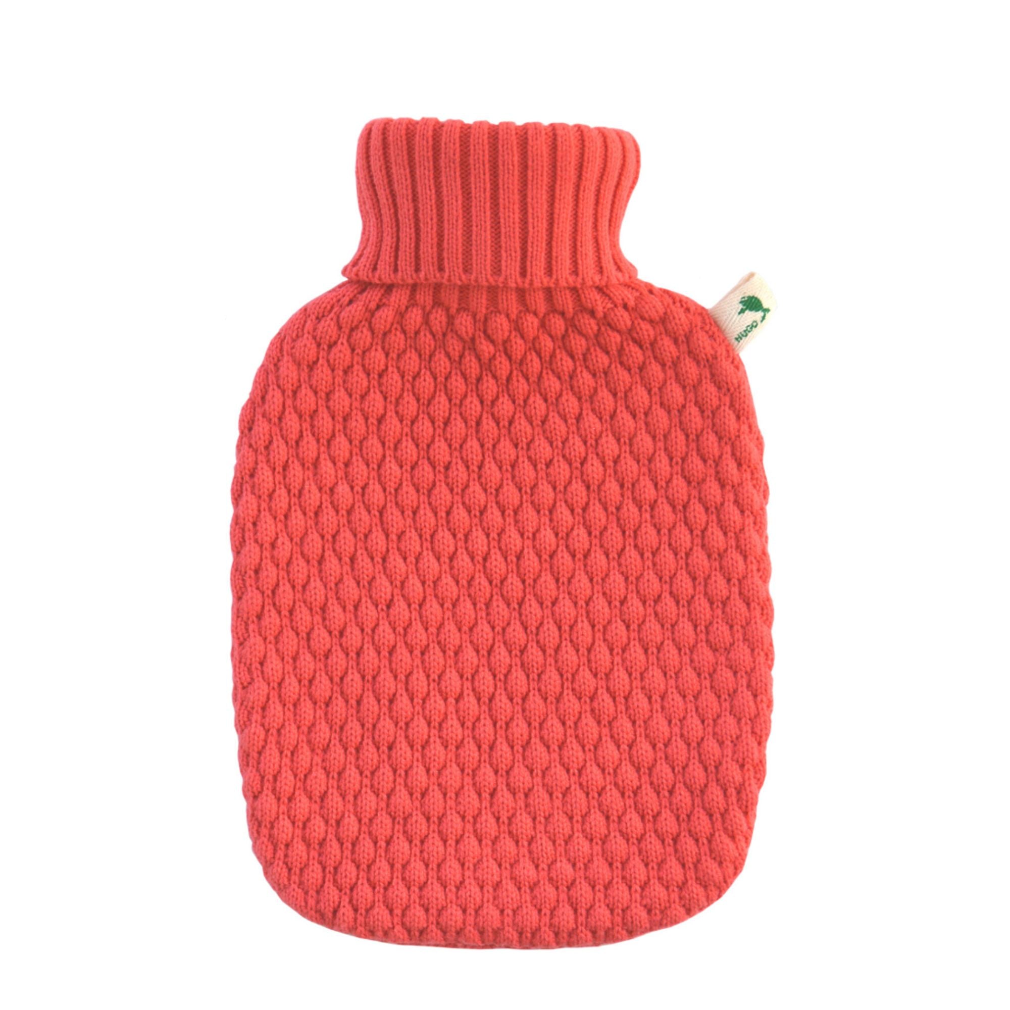 1.8 Litre Hot Water Bottle with Knitted Coral Cover (rubberless)