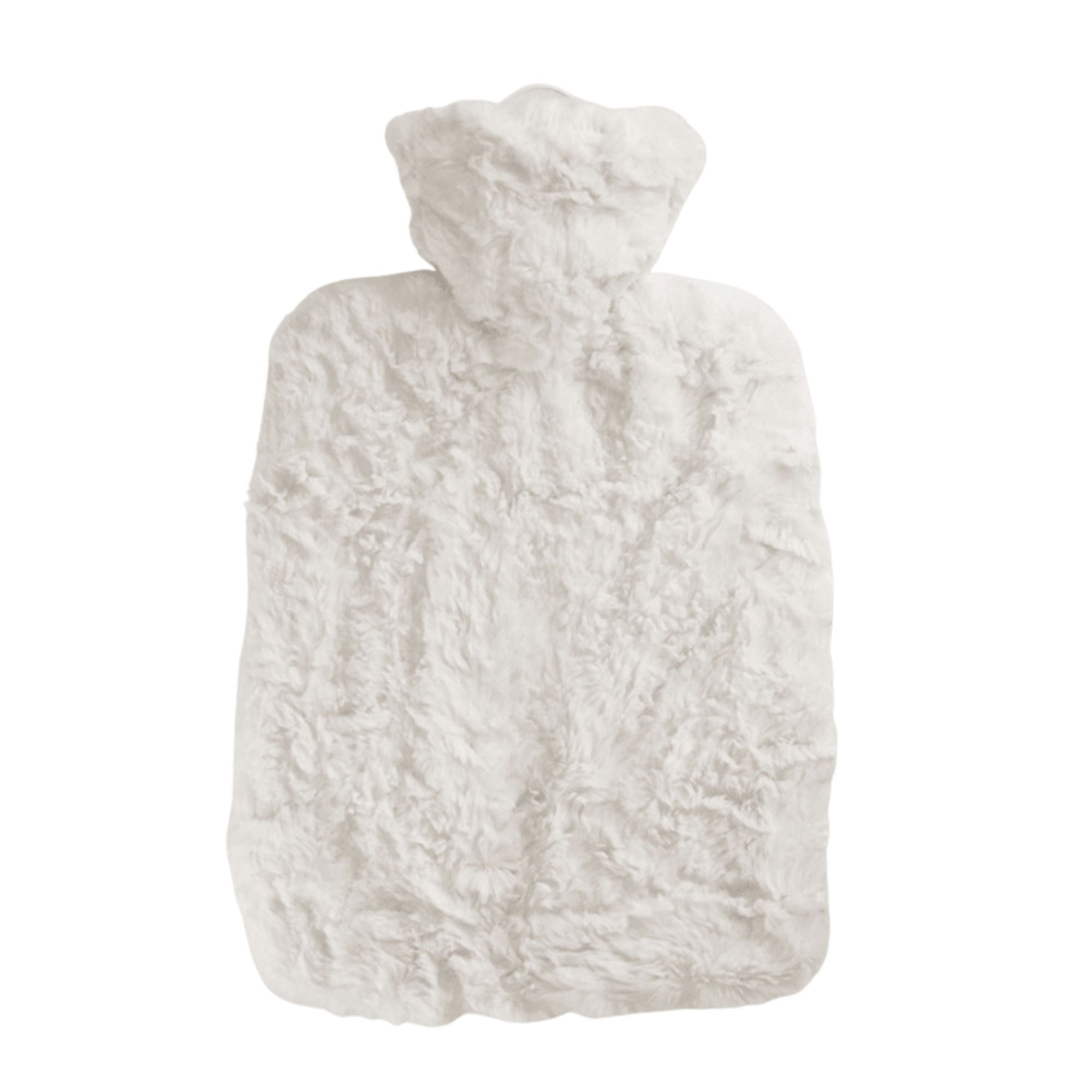 1.8 Litre Hot Water Bottle with White Luxury Faux Fur Cover (rubberless)