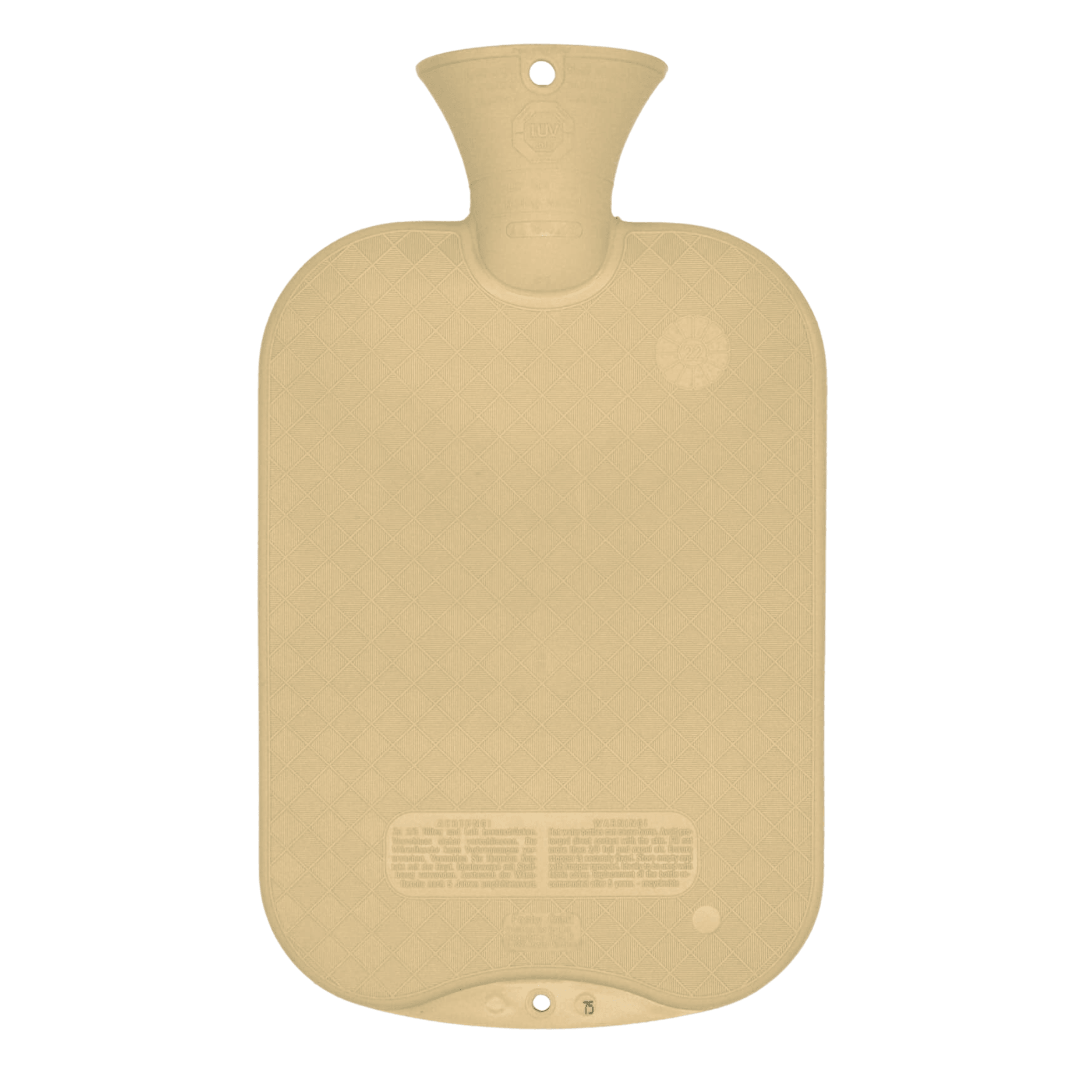 2 Litre Cream Single Ribbed Fashy Hot Water Bottle