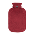 2 Litre Fashy Hot Water Bottle with Brick Red Turtleneck Knitted Cotton Cover