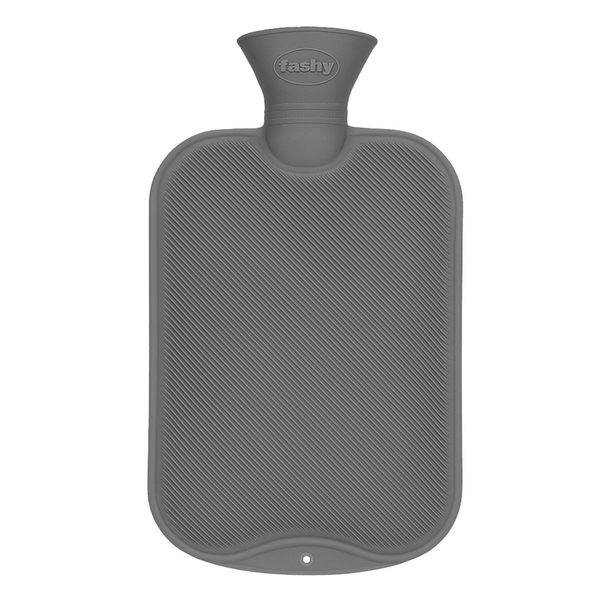 2 Litre Ocean Grey Single Ribbed Fashy Hot Water Bottle