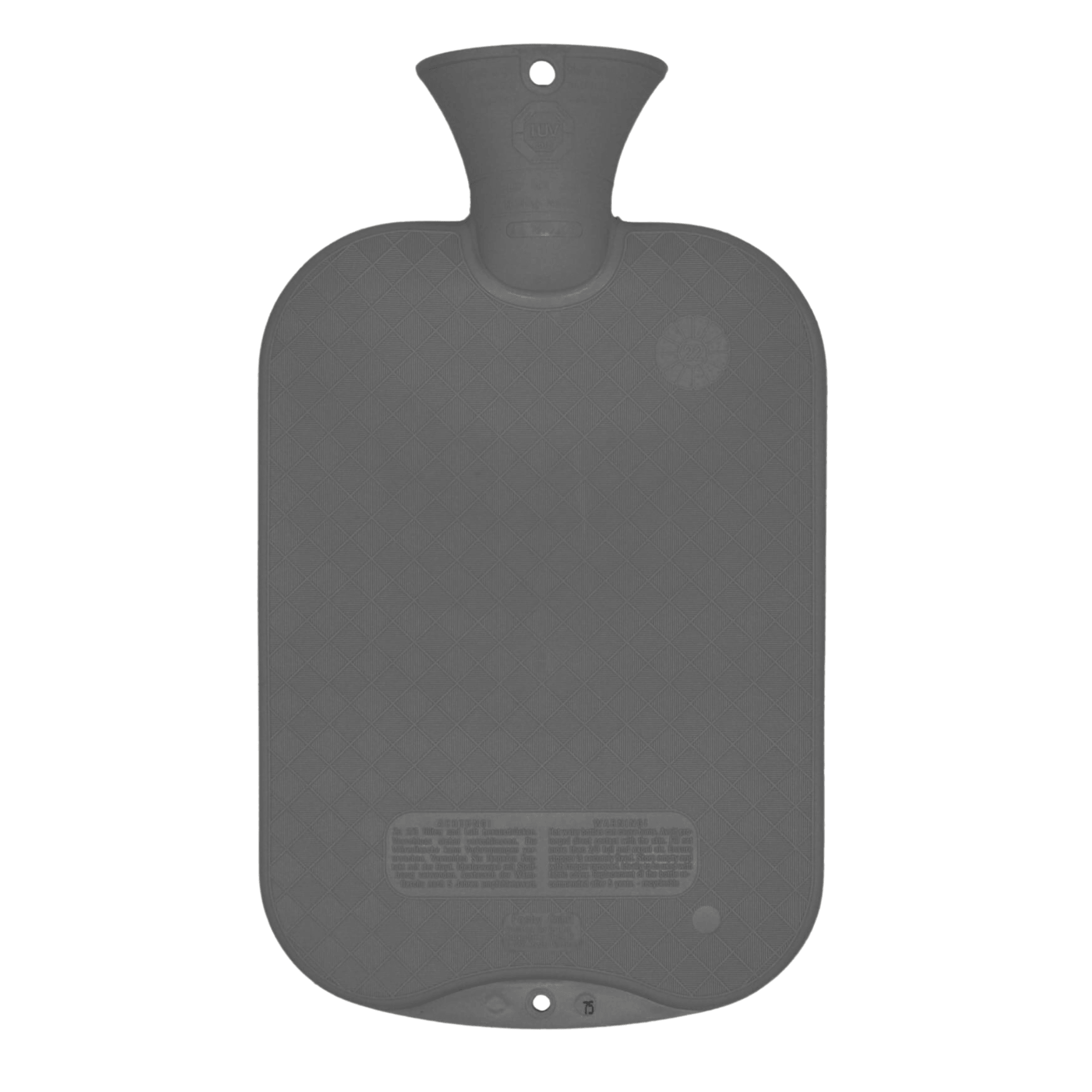 2 Litre Ocean Grey Single Ribbed Fashy Hot Water Bottle