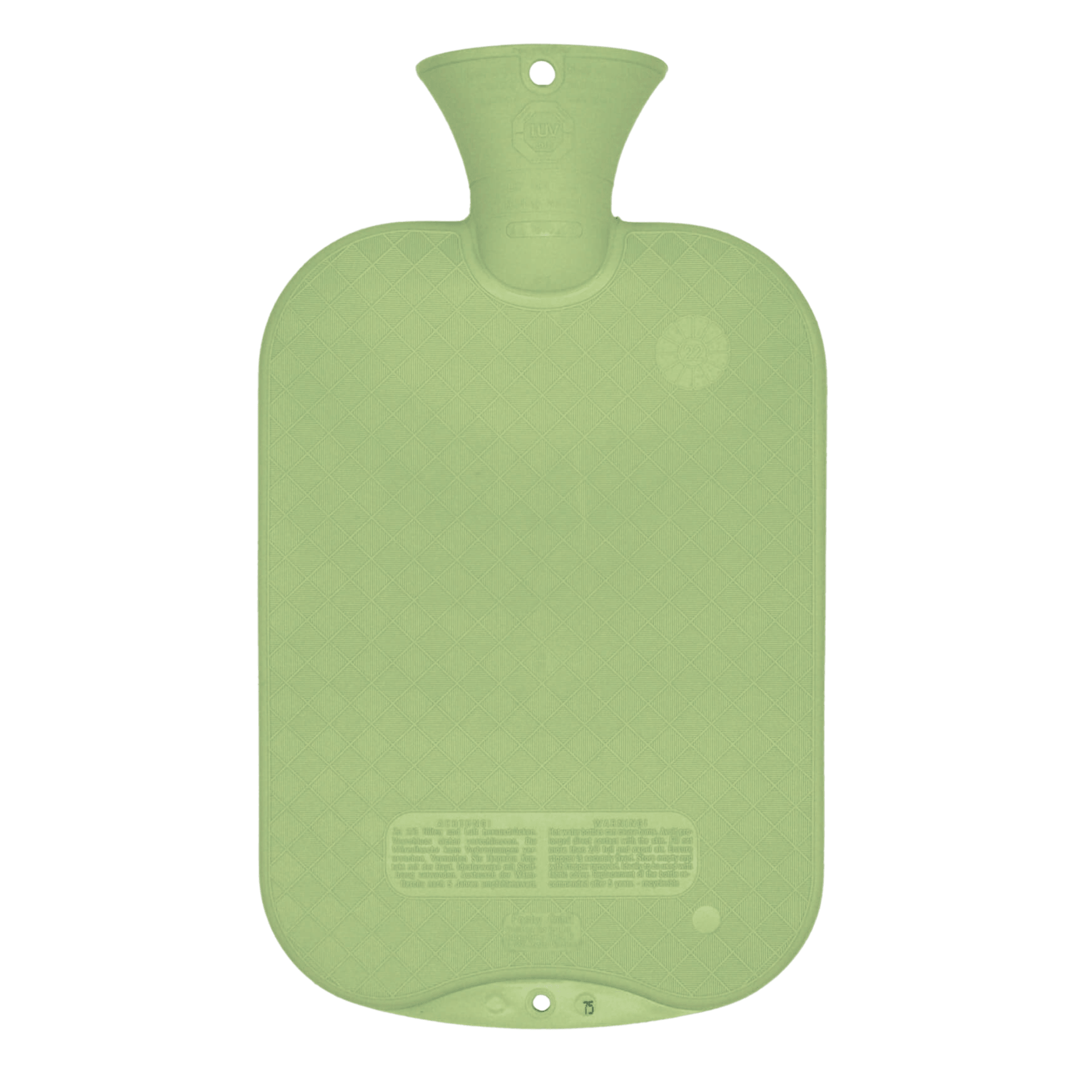 2 Litre Pastel Green Single Ribbed Fashy Hot Water Bottle