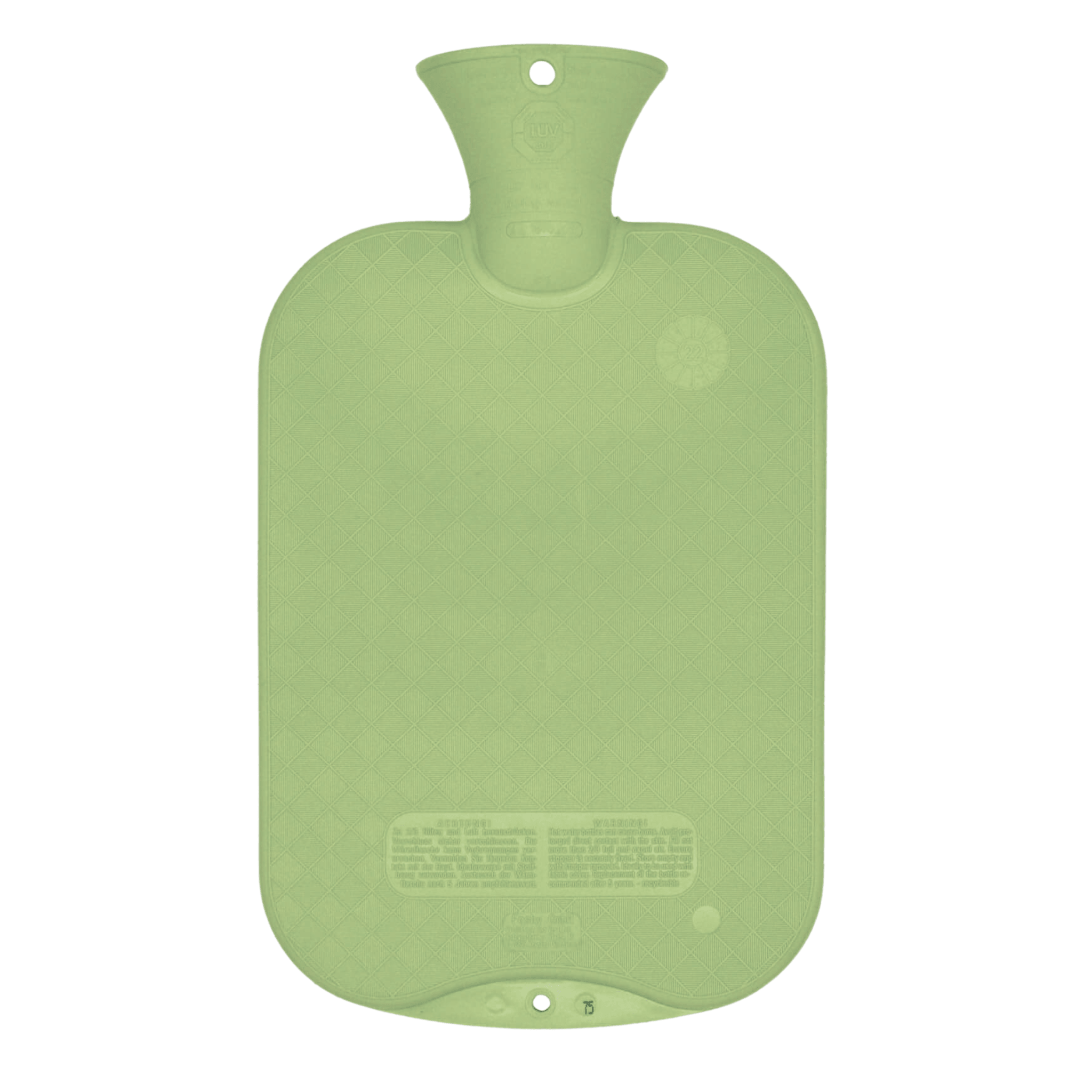 2 Litre Pastel Green Single Ribbed Fashy Hot Water Bottle