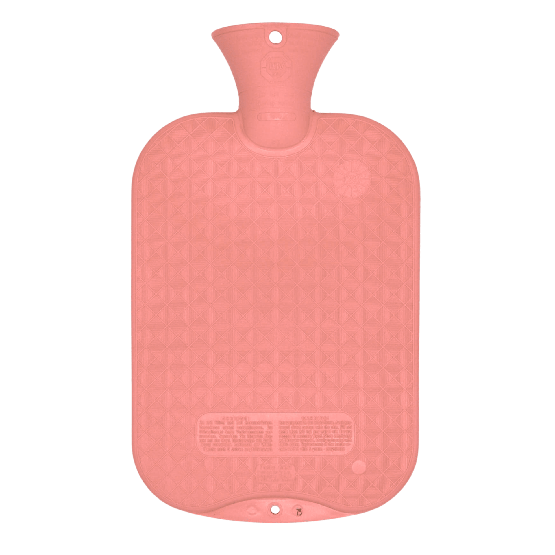 2 Litre Pastel Pink Single Ribbed Fashy Hot Water Bottle