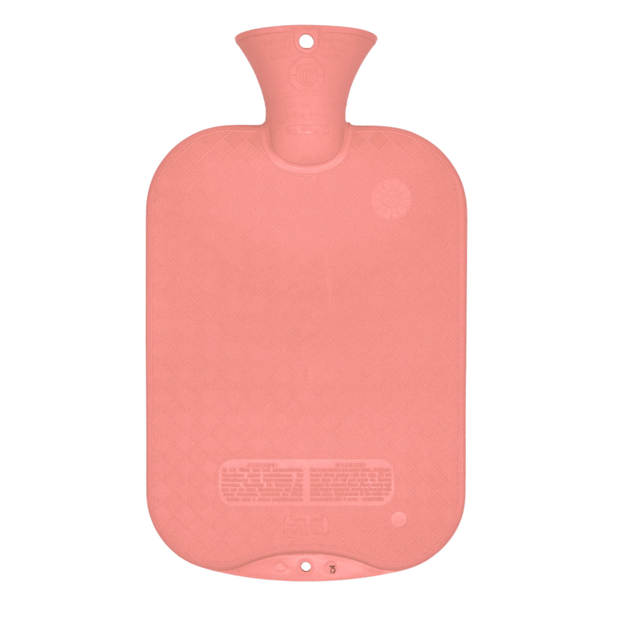 2 Litre Pastel Pink Single Ribbed Fashy Hot Water Bottle