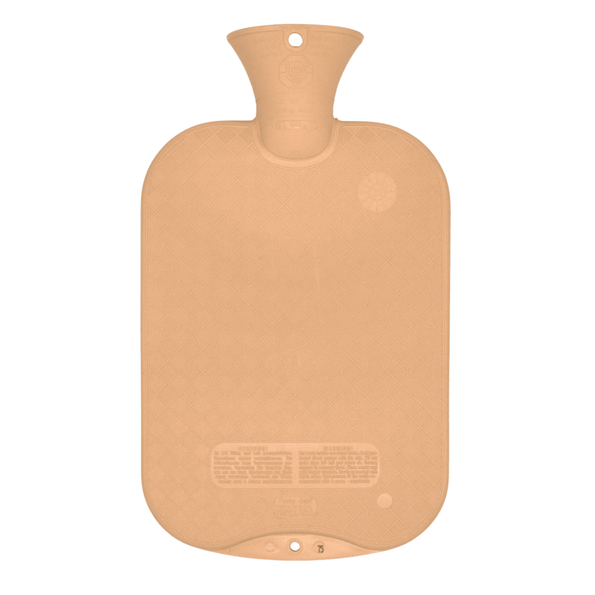 2 Litre Peach Single Ribbed Fashy Hot Water Bottle