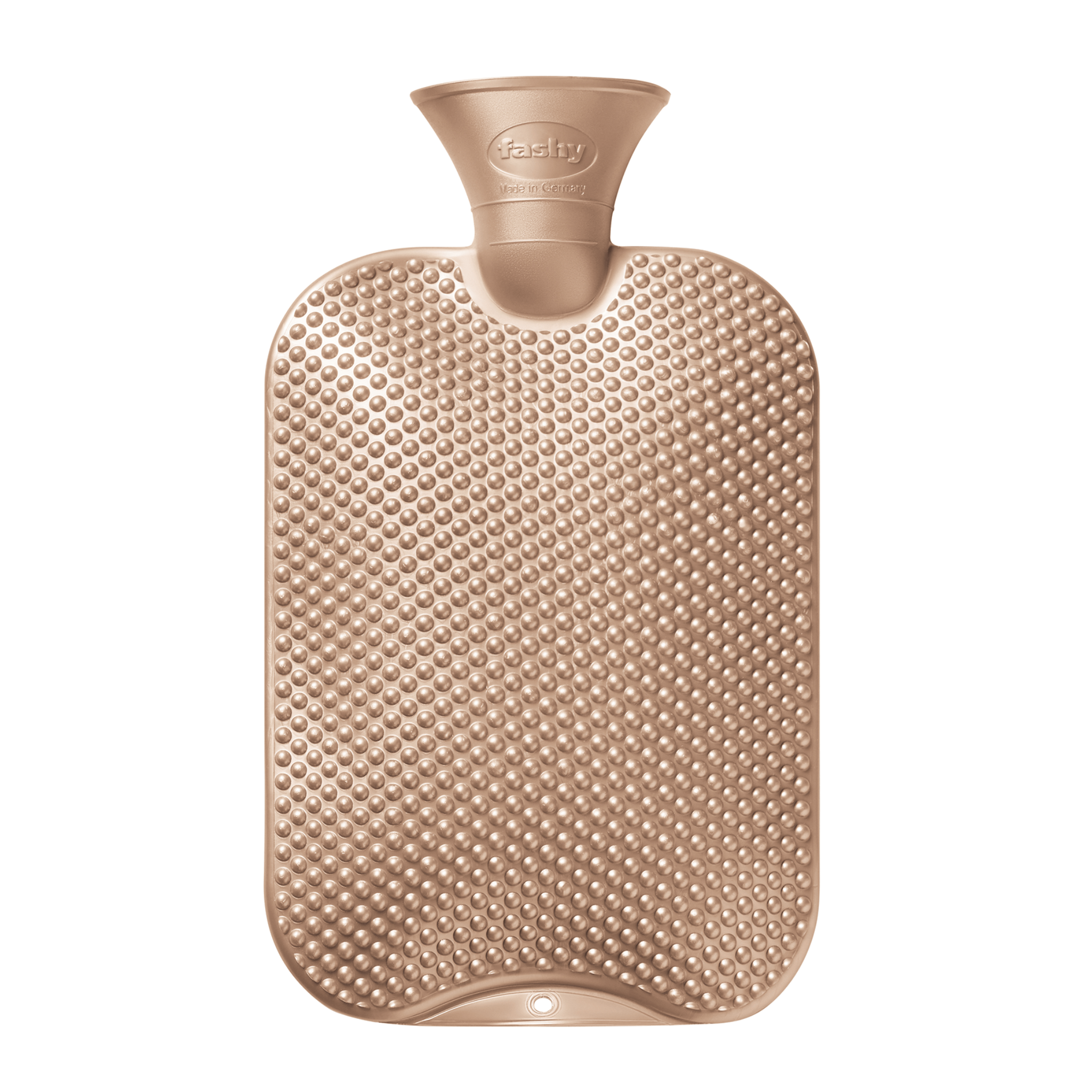 2 Litre Metallic Copper Single Ribbed Fashy Hot Water Bottle with Massage Knob