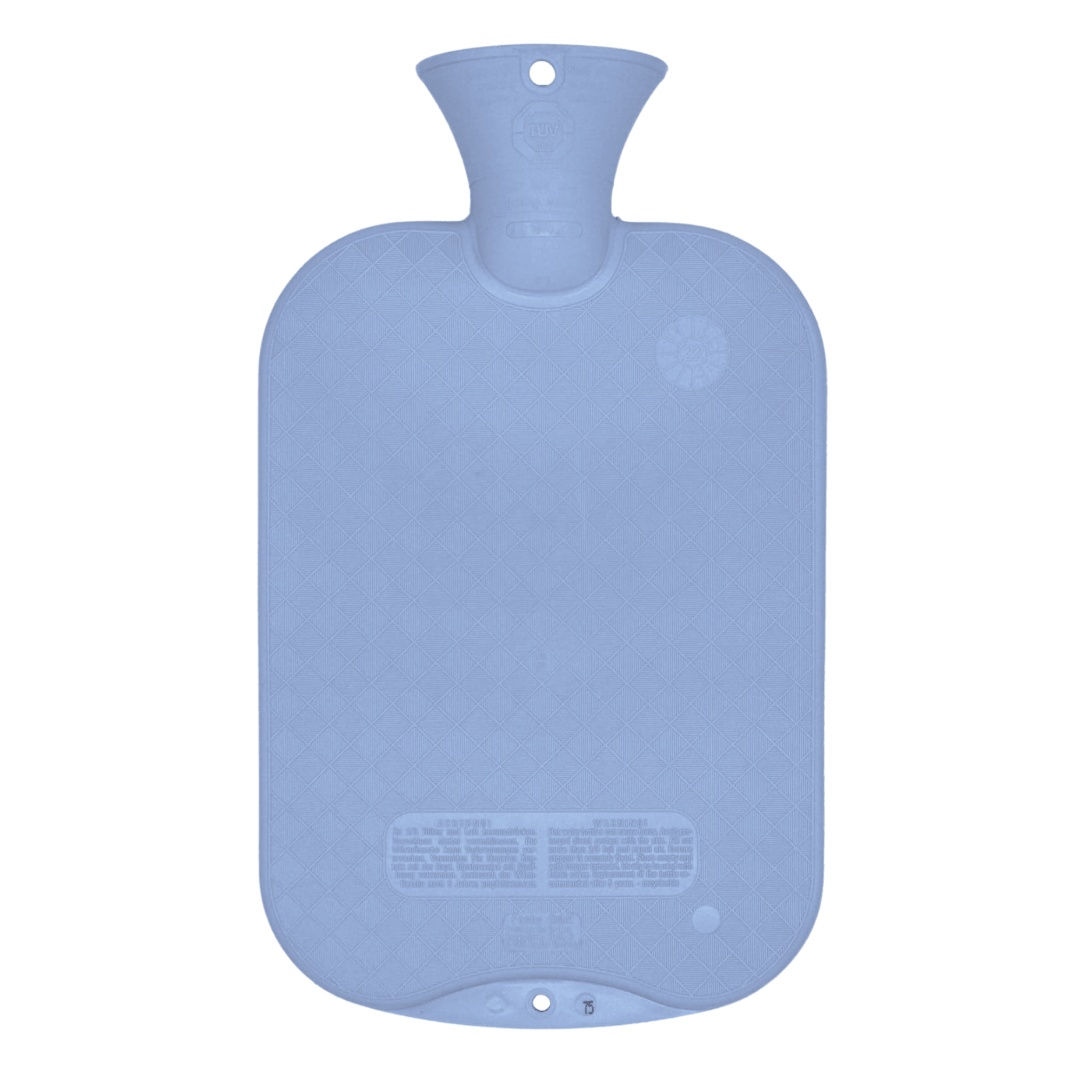 2 Litre Sky Blue Single Ribbed Fashy Hot Water Bottle