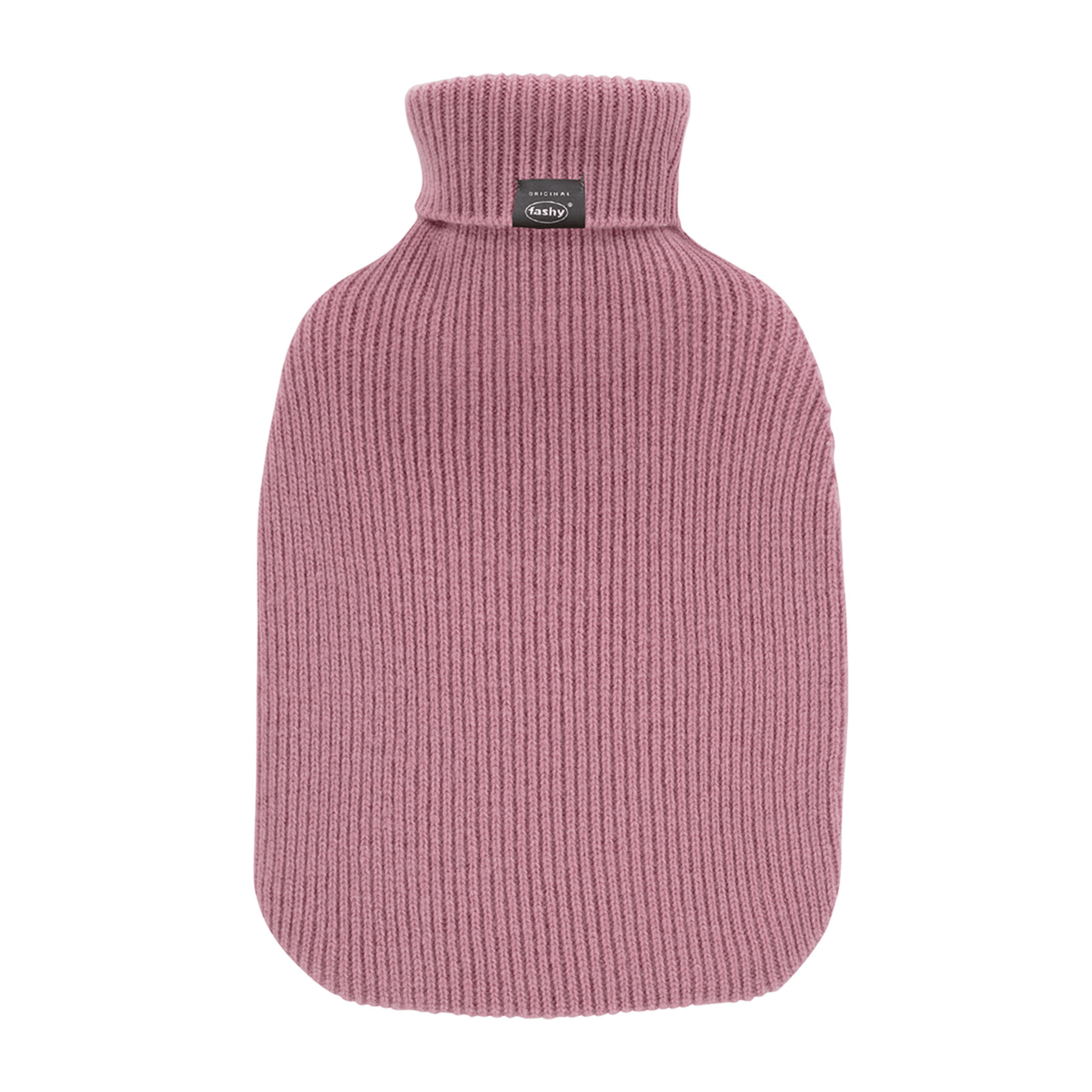 2 Litre Fashy Hot Water Bottle with Rose Pink Turtleneck Knit Cashmere Cover