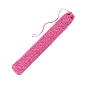 2.5 Litre Long Sanger Hot Water Bottle with Pink Cable Knit Cotton Cover