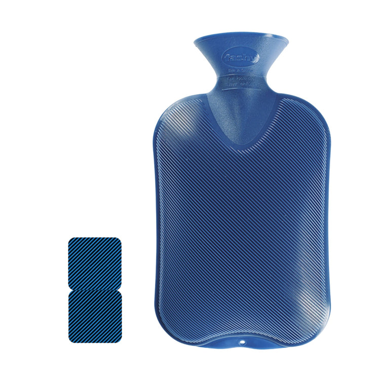 2 Litre Blue Double Ribbed Fashy Hot Water Bottle
