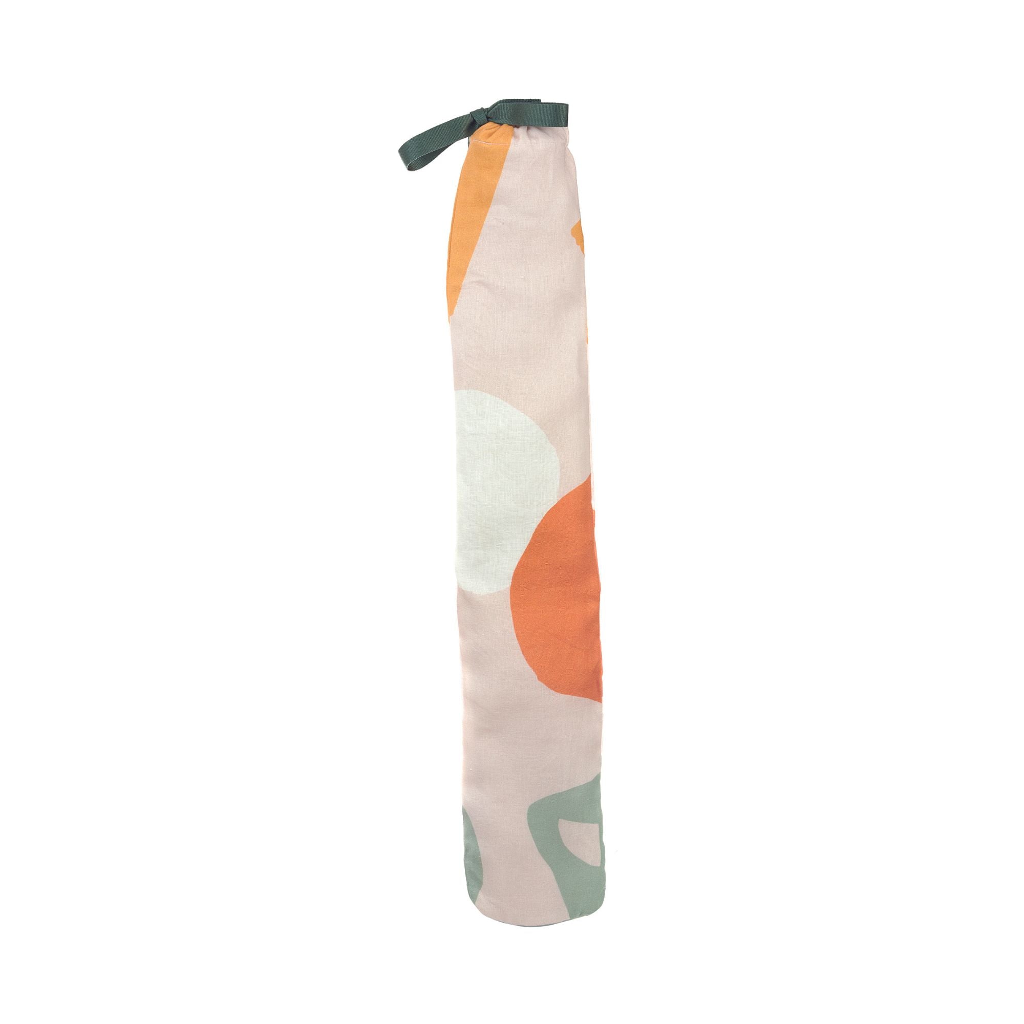 2 Litre Long Hot Water Bottle with 100% Linen Abstract Cover