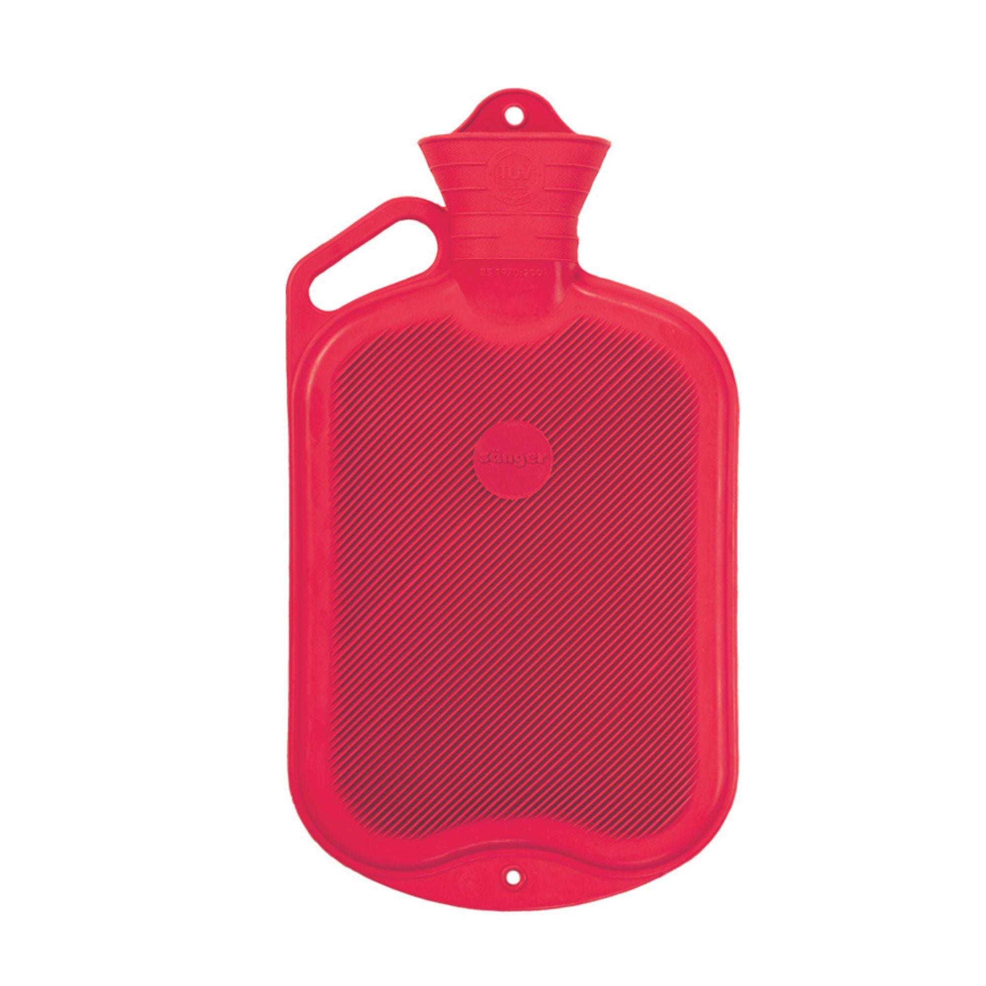 2 Litre Red Sanger Hot Water Bottle with Integrated Handle