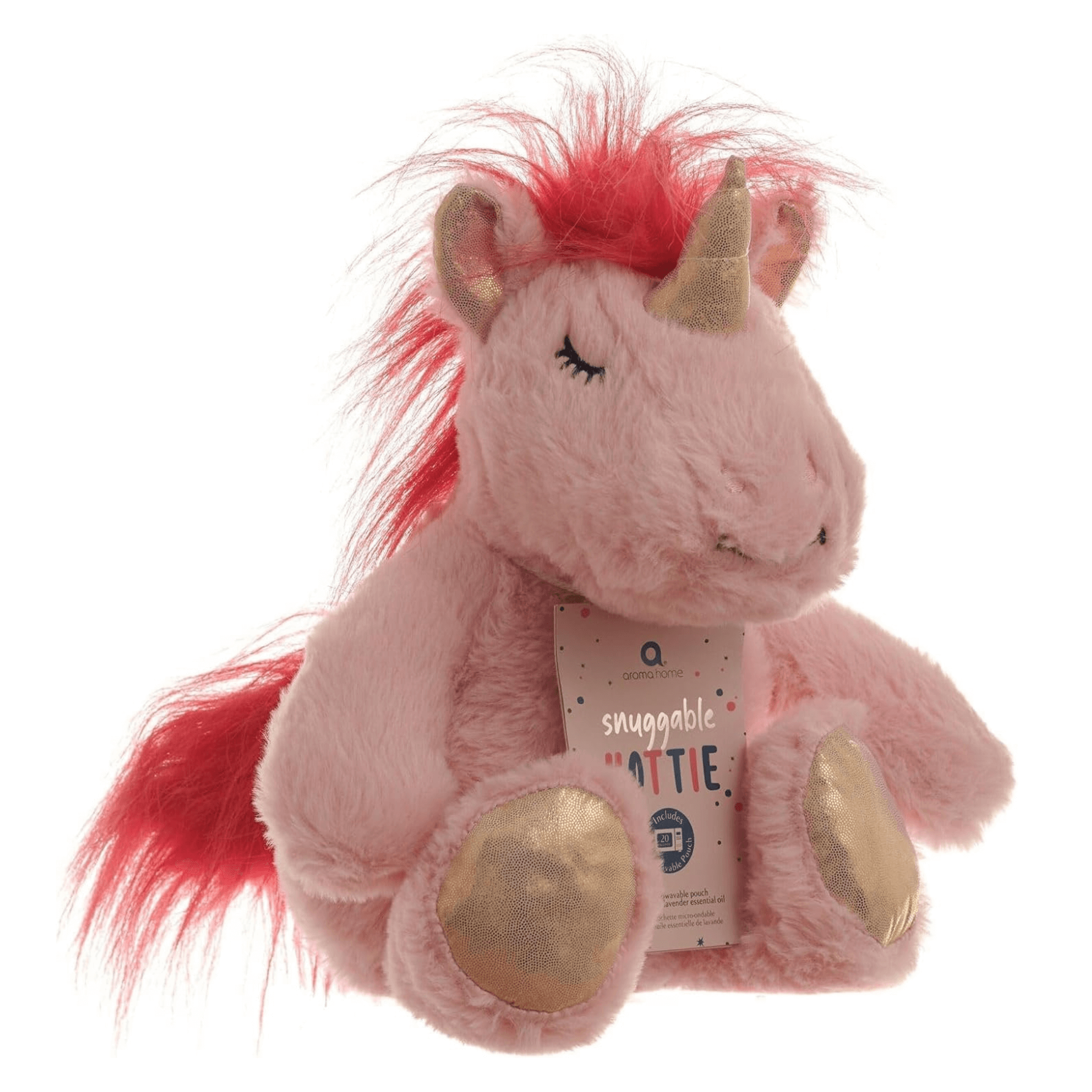 Pink Unicorn Snuggable Hottie Heatable Animal Toy with Microwavable Pouch