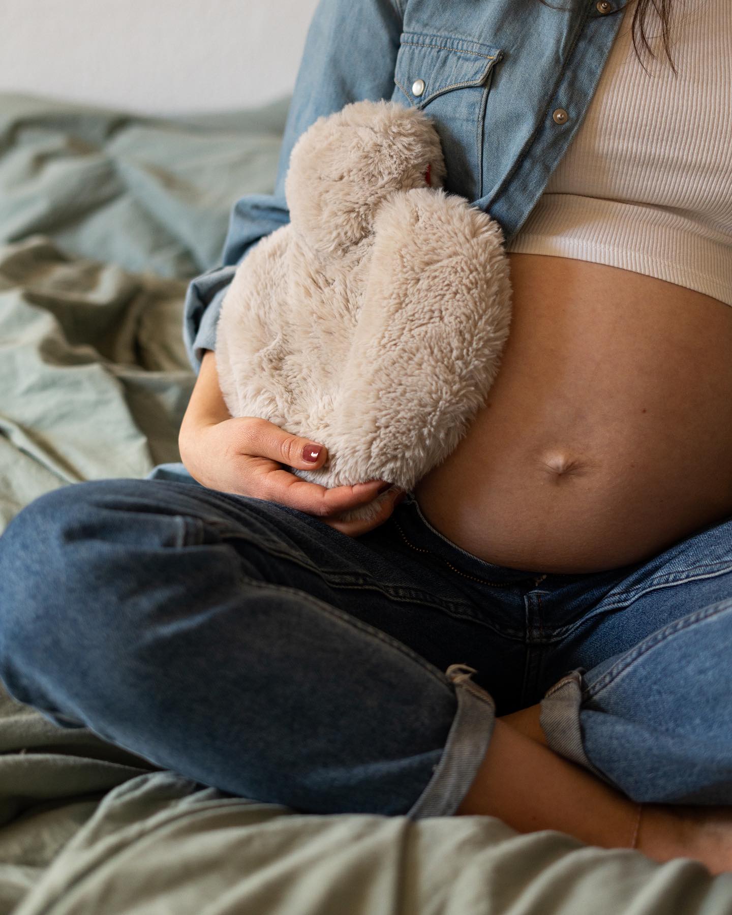 Hot water bottle and pregnant woman