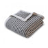 Ivory and Anthracite 100% Cotton Sonia Waffle Blanket (260cm x 240cm)