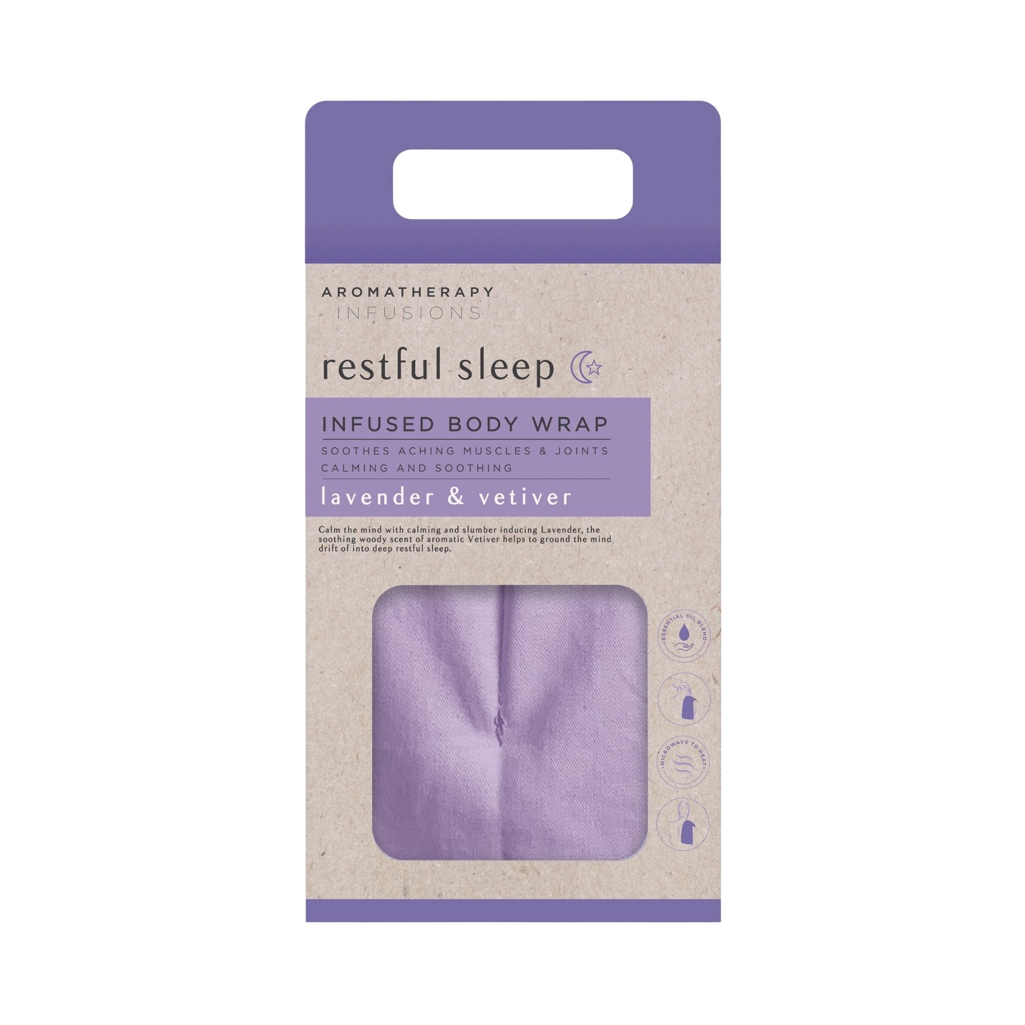 Lilac Restful Sleep Infused with Lavender & Vetiver Soothing Microwavable Body Wrap - Box