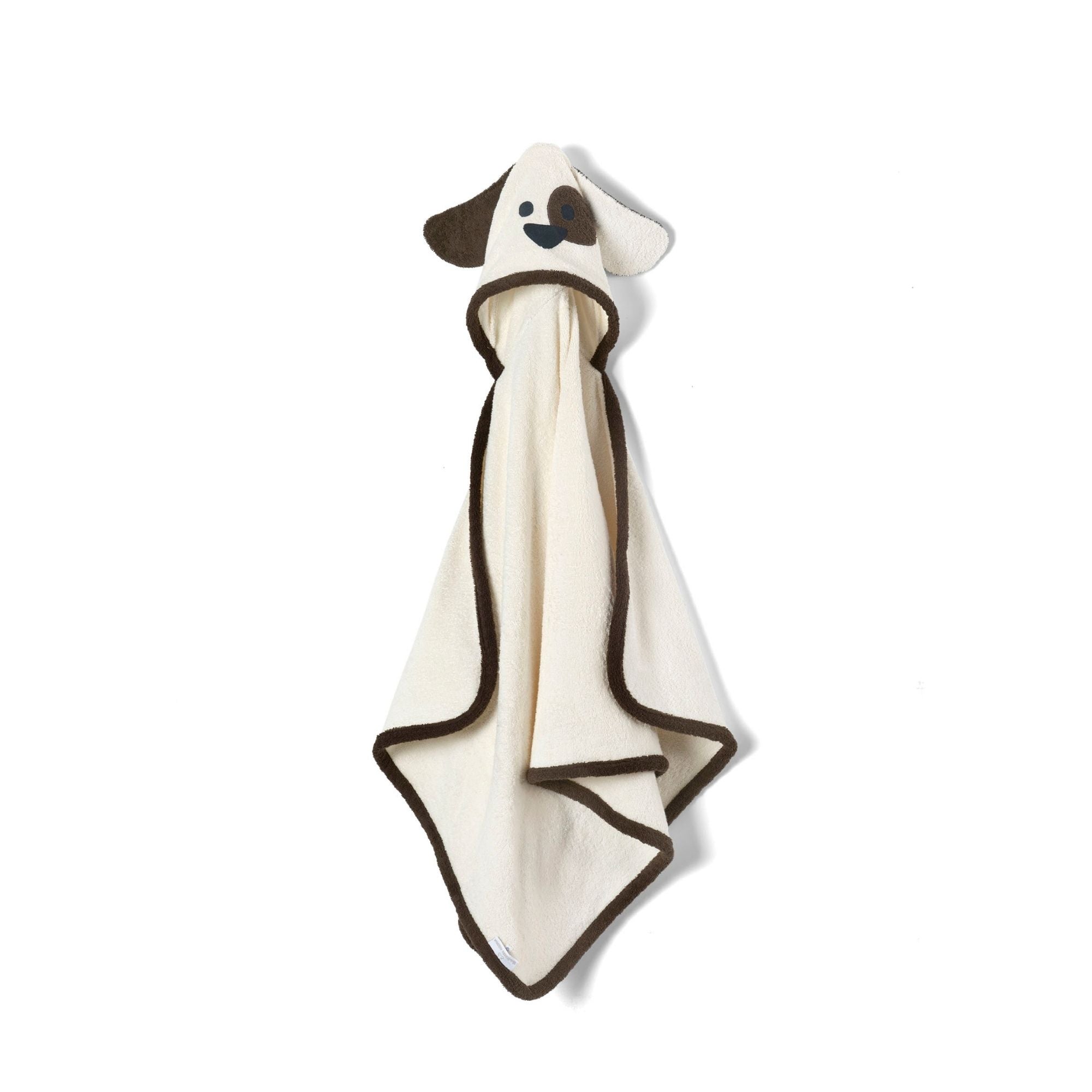 Luxurious 100% Pure Cotton Cream Dog Hooded Towel Bathrobe For Children