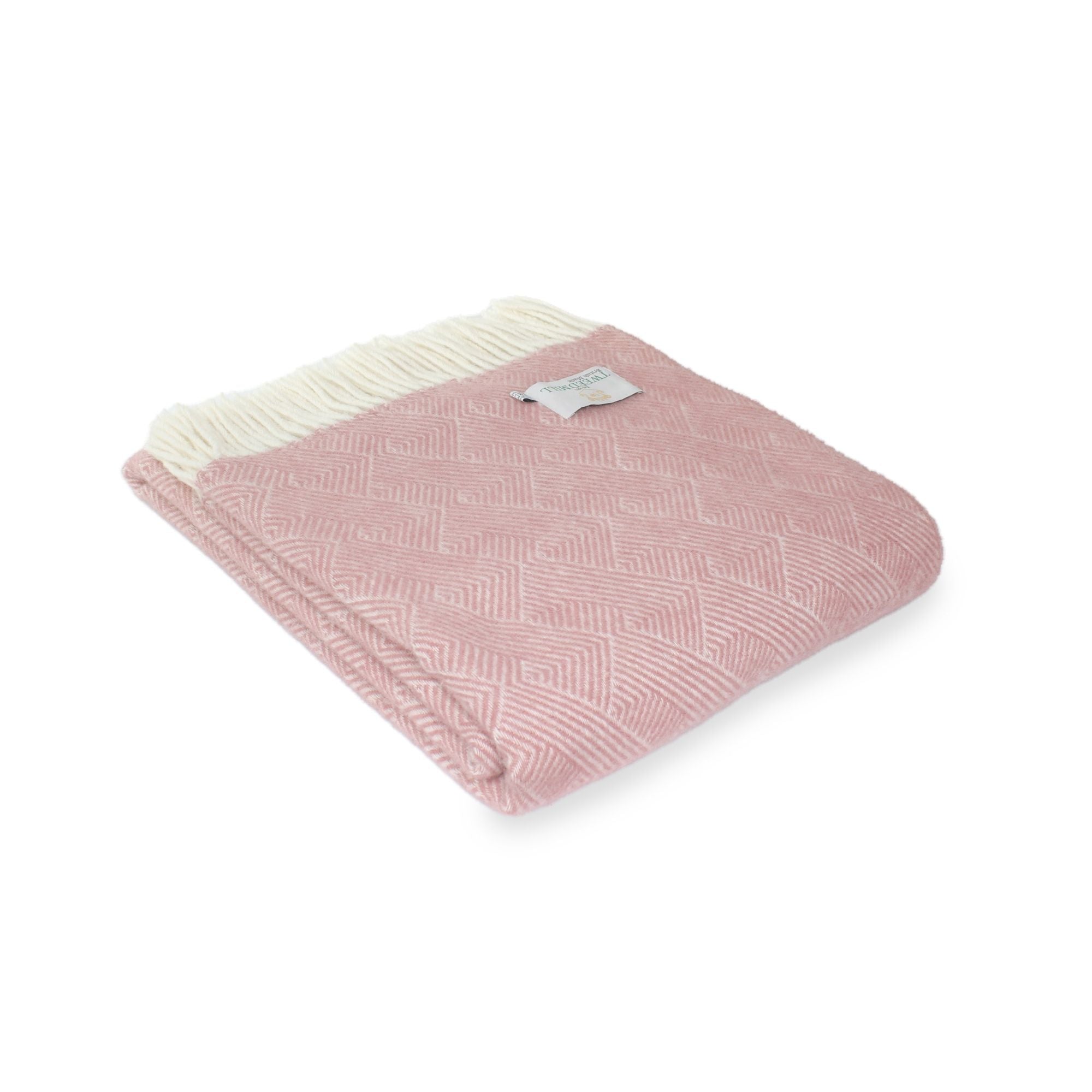 Smokey Rose Red 100% British Pure New Wool Delamere Bed Throw Blanket (183cm x 150cm)