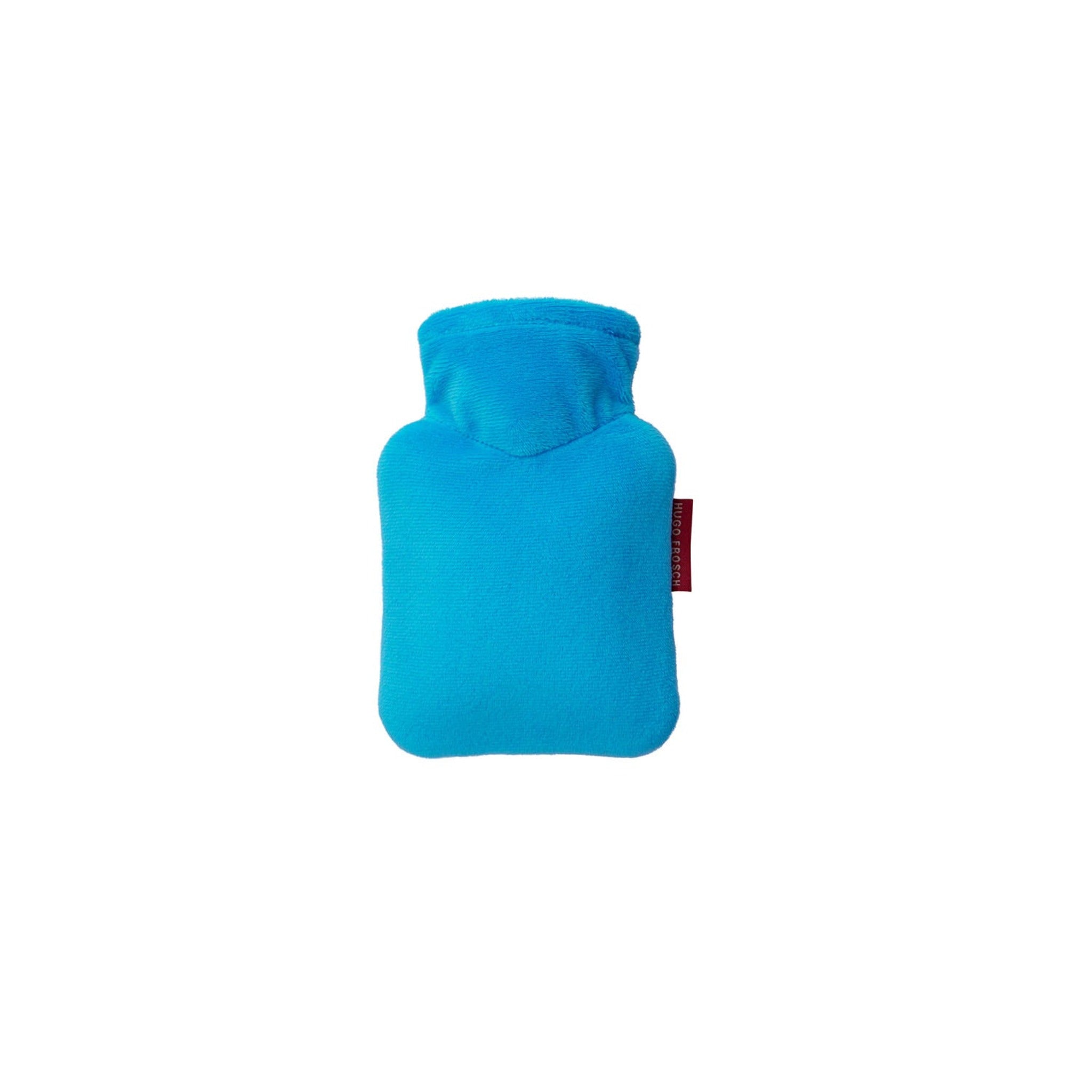 0.2 Litre Luxury Mini Hot Water Bottle with Aqua Plush Velour Cover (rubberless)
