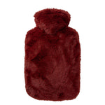 1.8 Litre Hot Water Bottle with Autumn Red Long Hair Luxury Faux Fur Cover (rubberless)