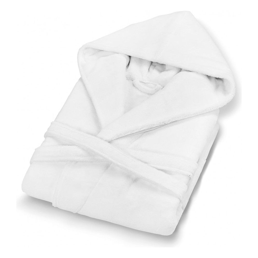 Luxurious 100% Pure Cotton Unisex Chicago Hooded Bathrobe in White