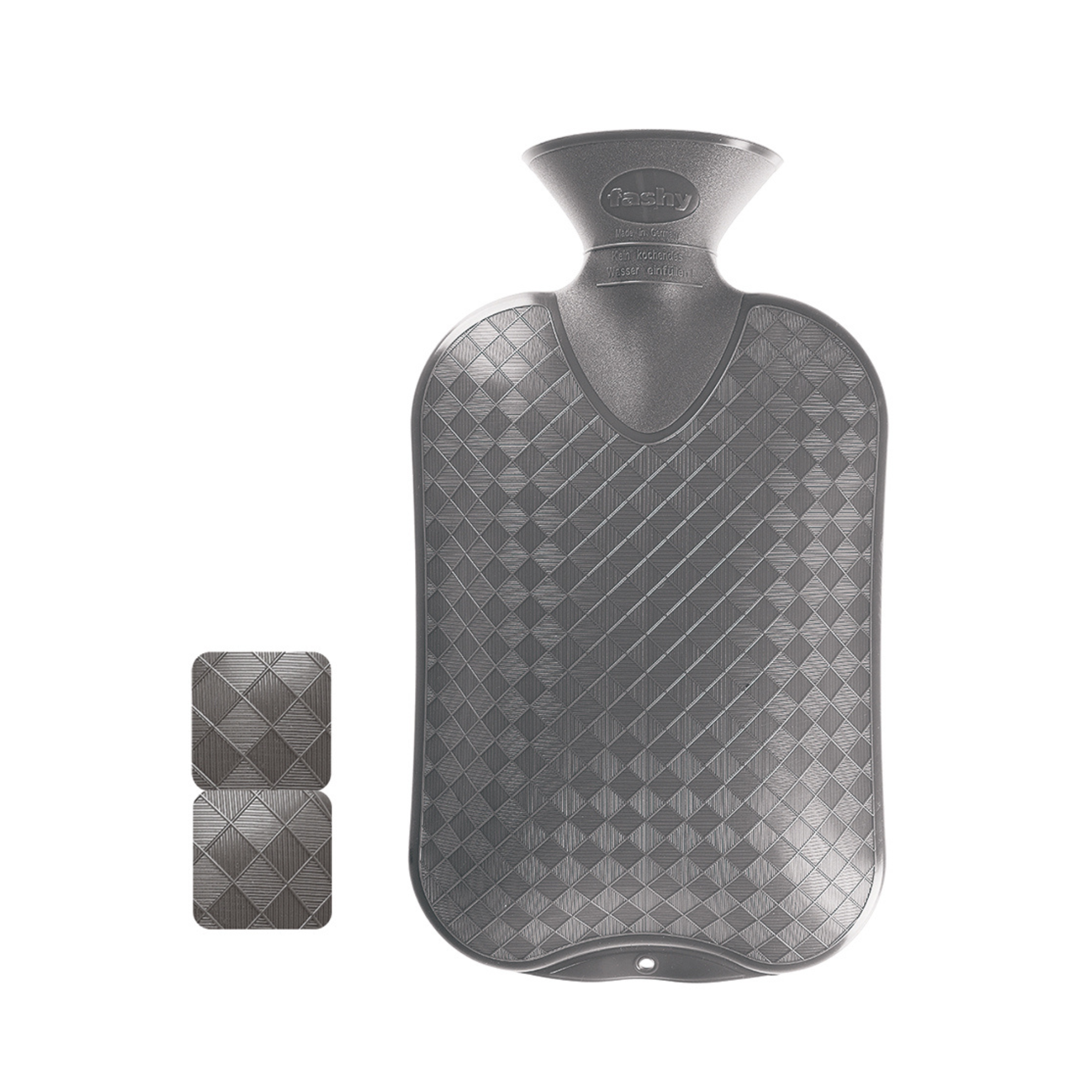 2 Litre Grey Diamond Pattern Fashy Hot Water Bottle