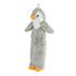 3D Midi Hot Water Bottle with Grey Penguin Faux Fur Cover