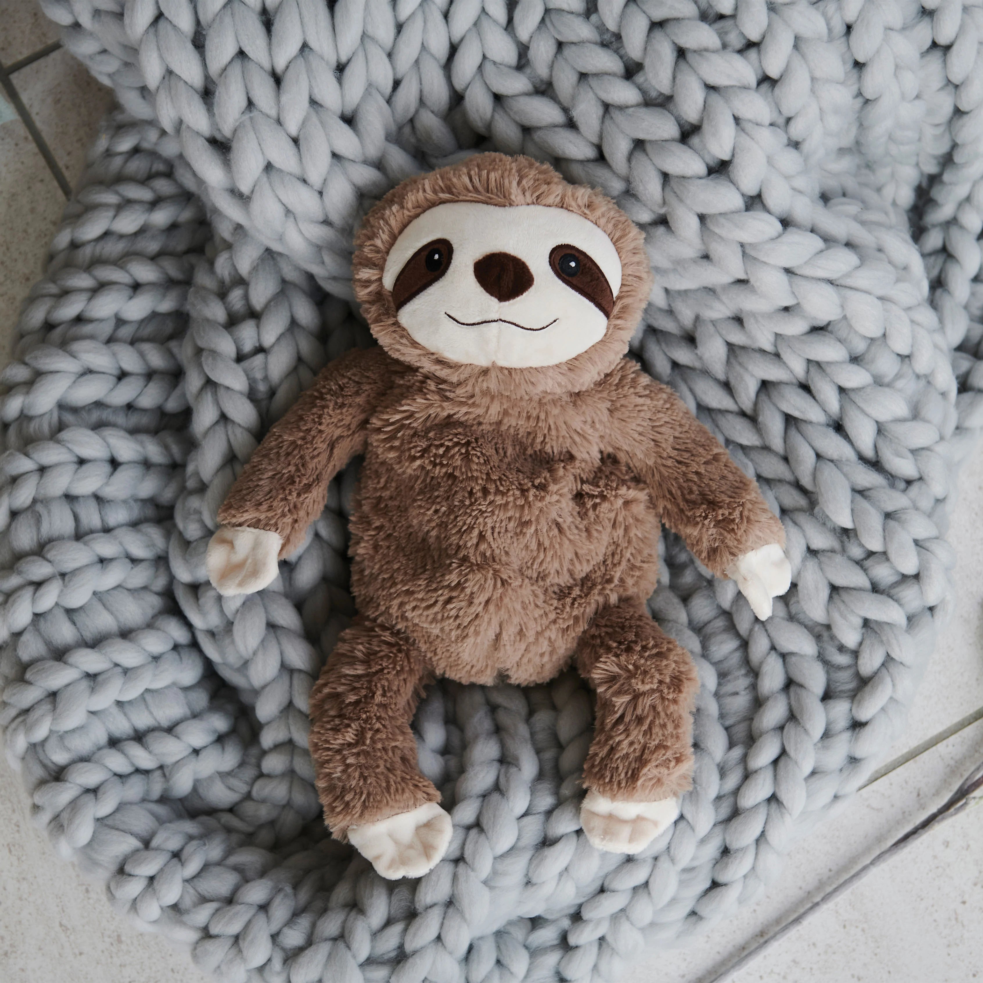 Cozy Plush Brown Sloth Microwave Animal Toy