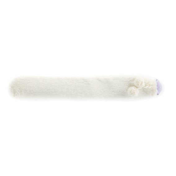 2 Litre Long Hot Water Bottle with Cream Faux Fur Cover