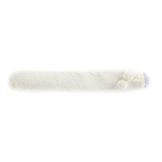 2 Litre Long Hot Water Bottle with Cream Faux Fur Cover